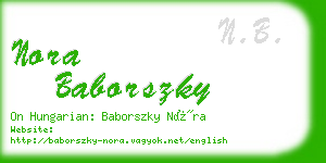 nora baborszky business card